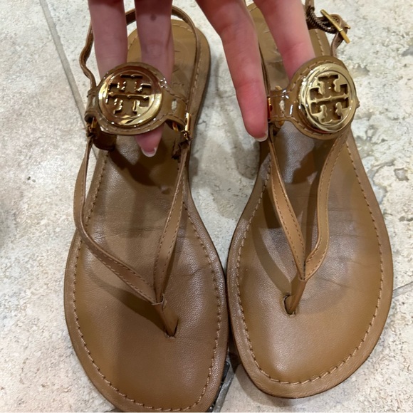 Tory Burch Slingback sandals in tan with logo size 7.5 - Picture 9 of 9